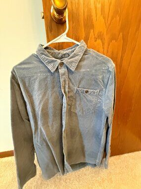 Jetty Apparel Co Men's Long Sleeve Corduroy Shirt Medium Slate Blue